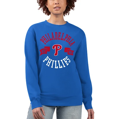 Women's G-III 4Her by Carl Banks Royal Philadelphia Phillies Team Logo Fleece Pullover Sweatshirt