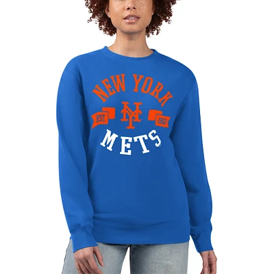 Women's G-III 4Her by Carl Banks Royal New York Mets Team Logo Fleece Pullover Sweatshirt