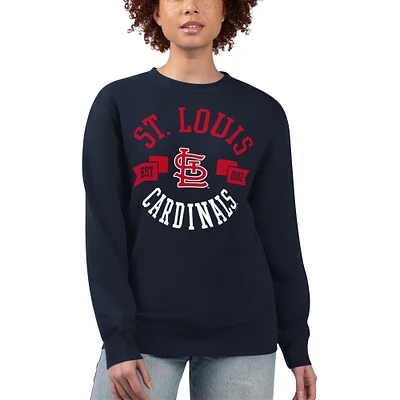 Women's G-III 4Her by Carl Banks Navy St. Louis Cardinals Team Logo Fleece Pullover Sweatshirt