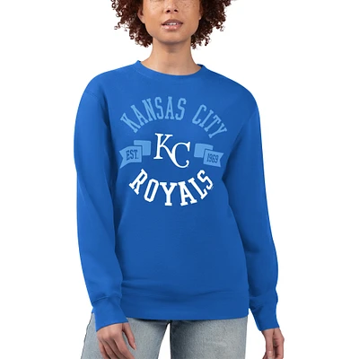 Women's G-III 4Her by Carl Banks Royal Kansas City Royals Team Logo Fleece Pullover Sweatshirt