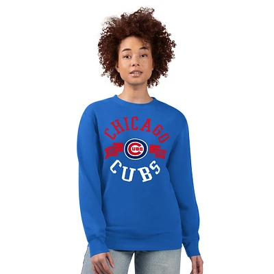 Women's G-III 4Her by Carl Banks Royal Chicago Cubs Team Logo Fleece Pullover Sweatshirt