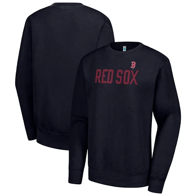 Women's G-III 4Her by Carl Banks Navy Boston Red Sox Dot Print Team Logo Fleece Pullover Sweatshirt