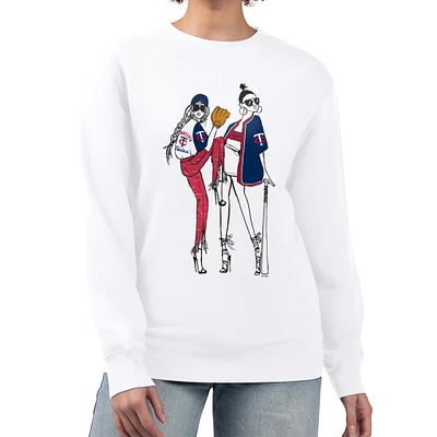 Women's G-III 4Her by Carl Banks White Minnesota Twins Baseball Girls Fleece Pullover Sweatshirt