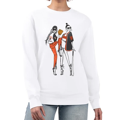 Women's G-III 4Her by Carl Banks White San Francisco Giants Baseball Girls Fleece Pullover Sweatshirt