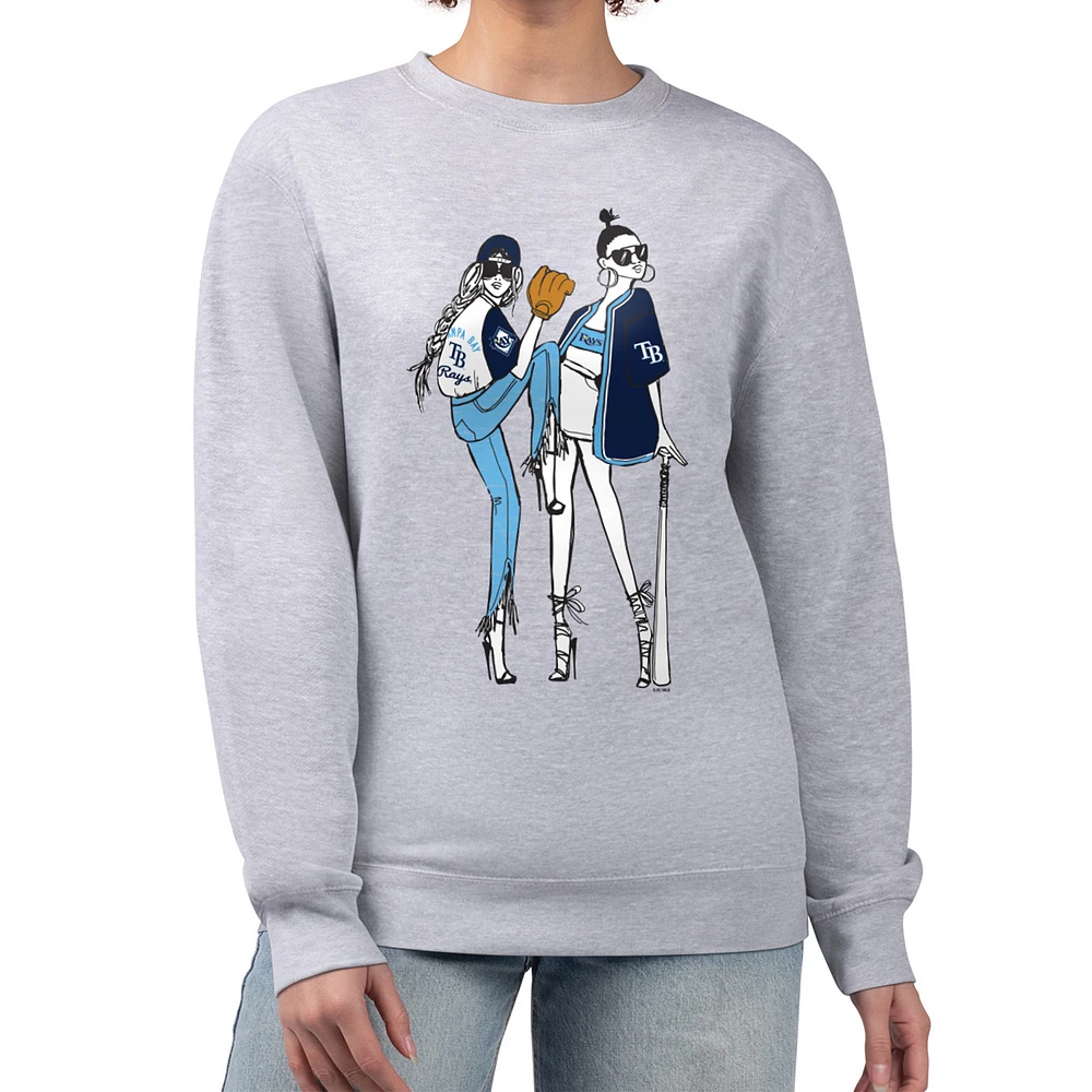 Women's G-III 4Her by Carl Banks Heather Gray Tampa Bay Rays Baseball Girls Fleece Pullover Sweatshirt