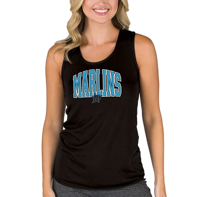 Women's Concepts Sport Black Miami Marlins Marathon Racerback Tank Top