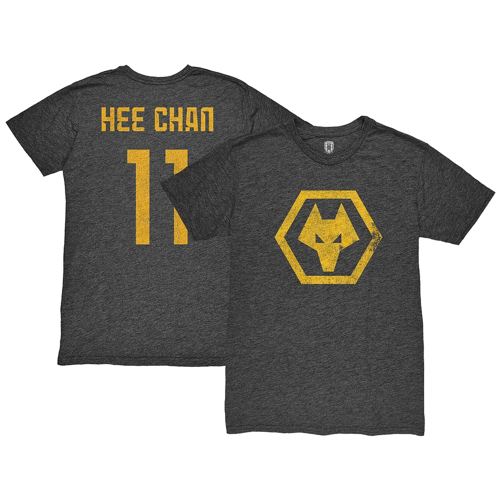 Men's 1863FC Hwang Hee-chan Heather Black Wolverhampton Wanderers Player Name & Number Twisted Tri-Blend Slub T-Shirt