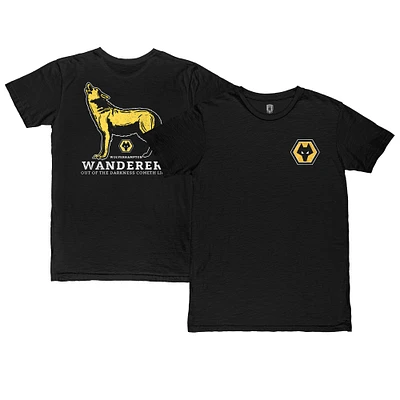 Men's 1863FC Black Wolverhampton Wanderers Darkness Cometh Light Wolf Slub T-Shirt