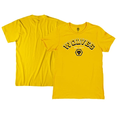 Men's 1863FC Gold Wolverhampton Wanderers Curved Wordmark Jersey T-Shirt