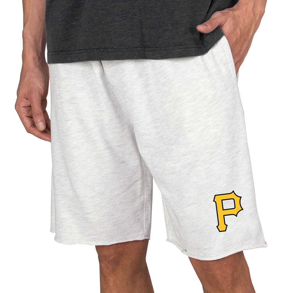 Men's Concepts Sport Oatmeal Pittsburgh Pirates Mainstream Terry Tri-Blend Shorts