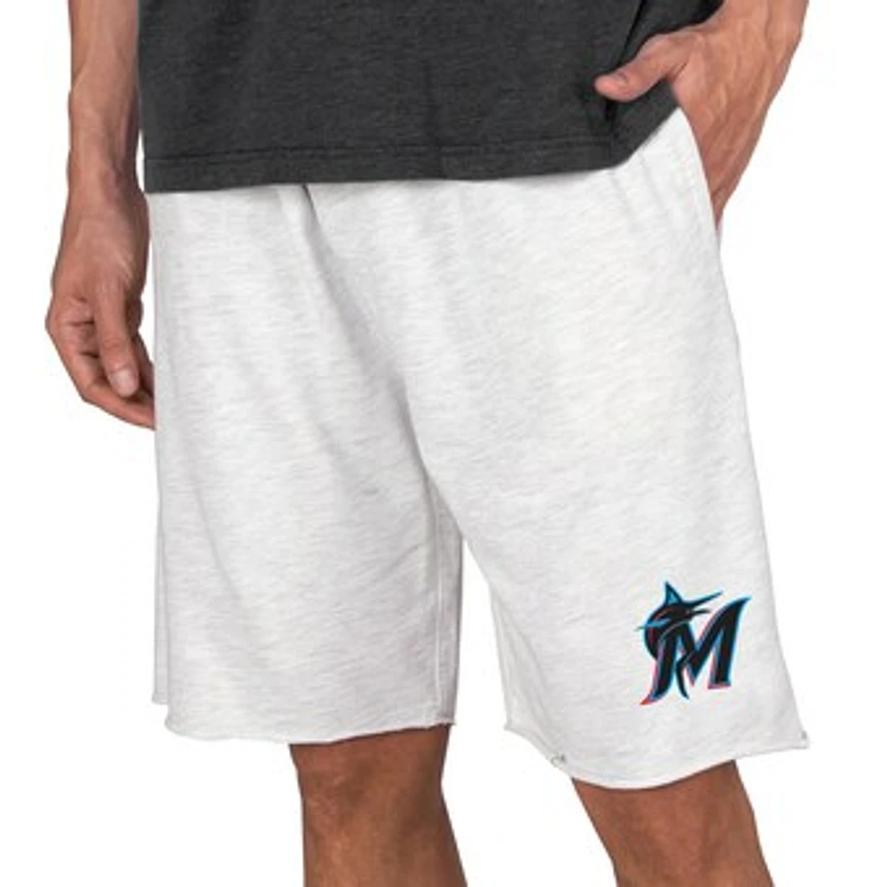 Men's Concepts Sport Oatmeal Miami Marlins Mainstream Terry Tri-Blend Shorts