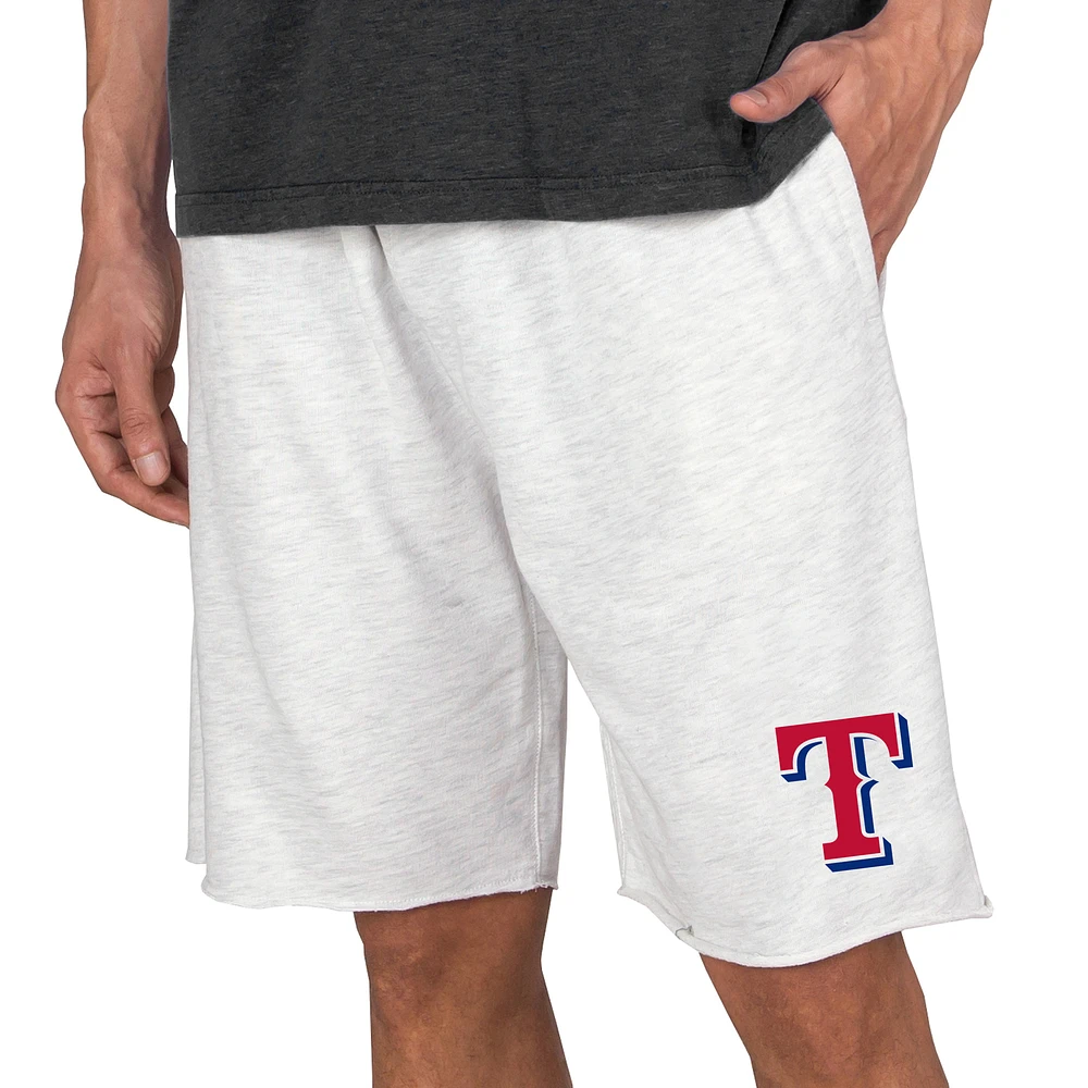 Men's Concepts Sport Oatmeal Texas Rangers Mainstream Terry Tri-Blend Shorts