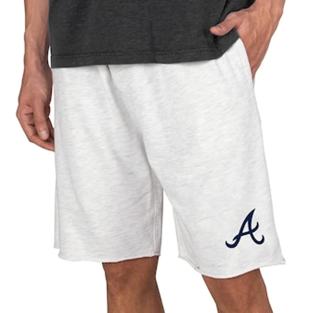 Men's Concepts Sport Oatmeal Atlanta Braves Mainstream Terry Tri-Blend Shorts