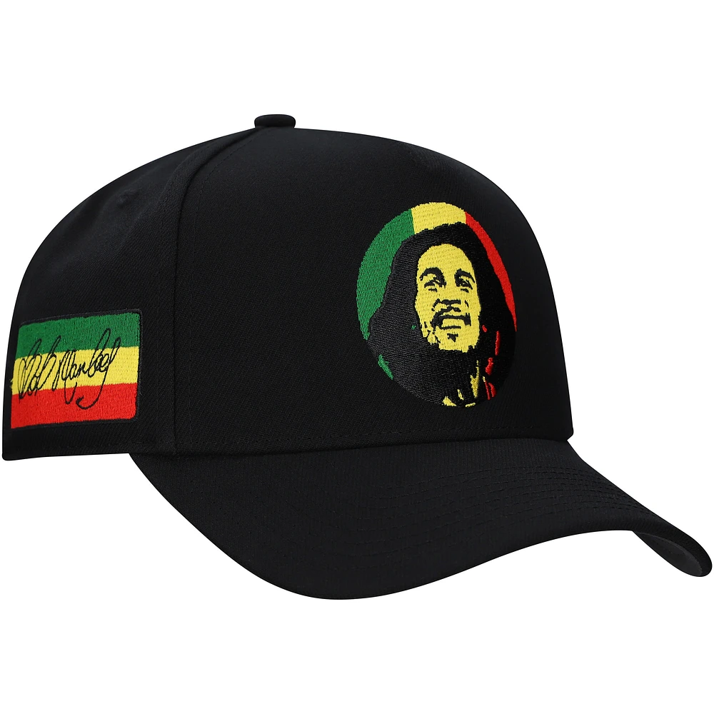 Men's Black Bob Marley A-Frame Adjustable Hat