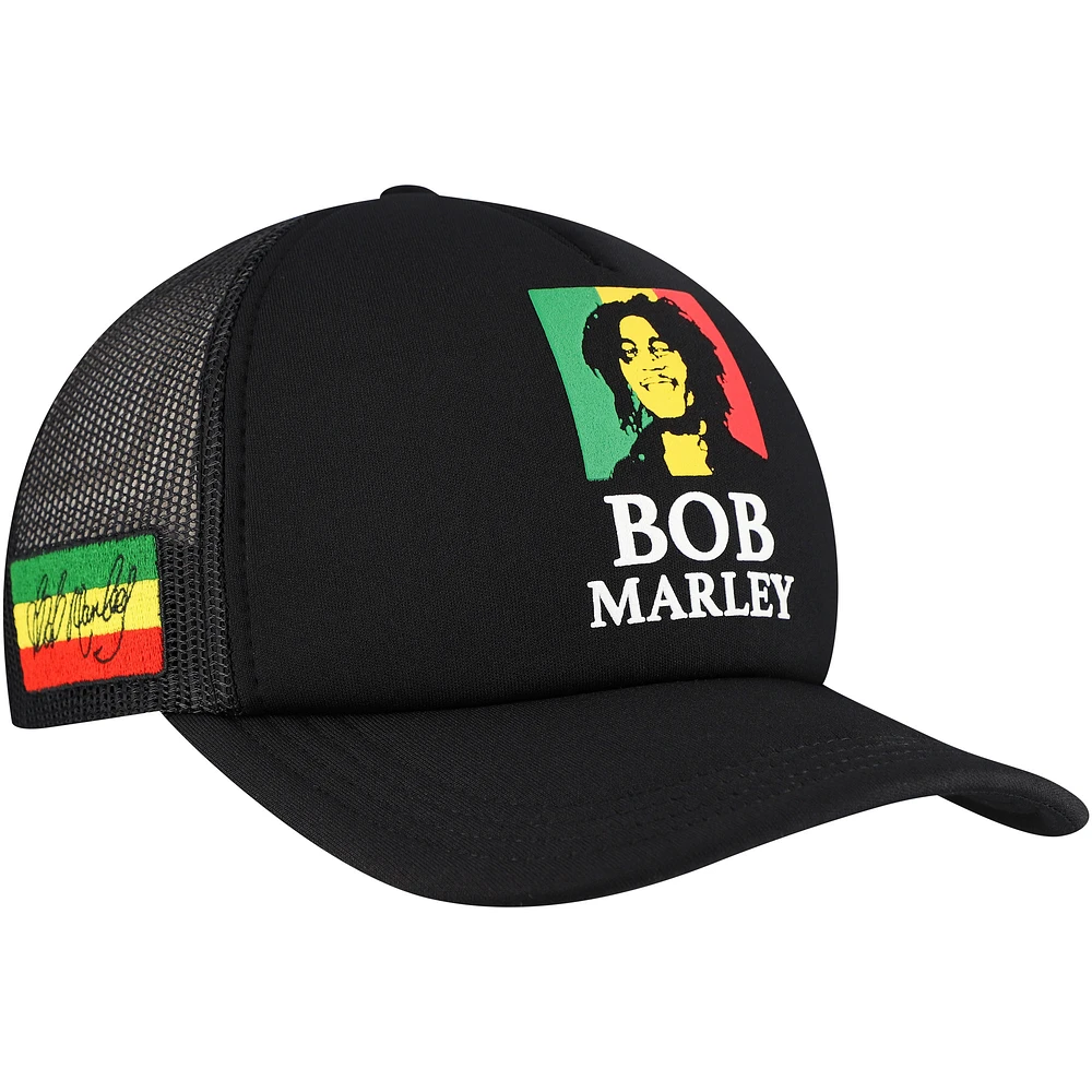 Men's Black Bob Marley Trucker Adjustable Hat