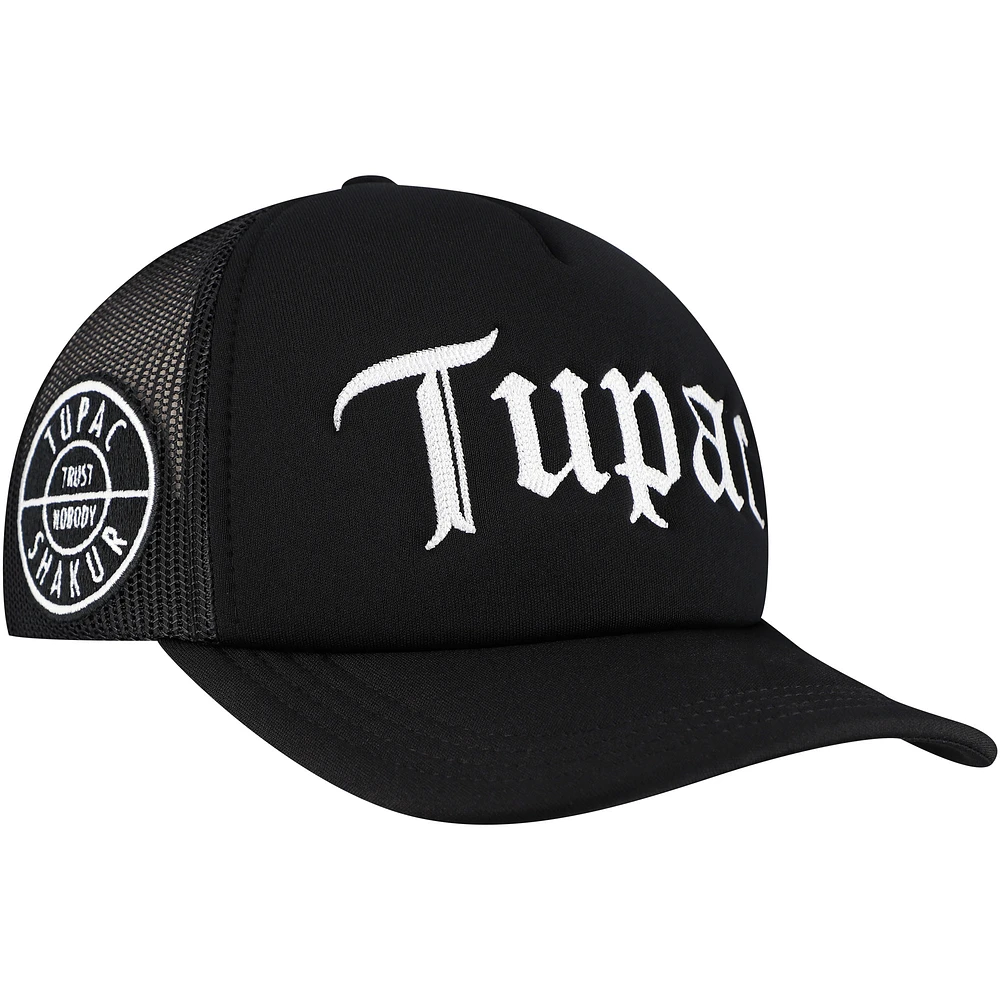 Men's Black Tupac Shakur Trucker Adjustable Hat