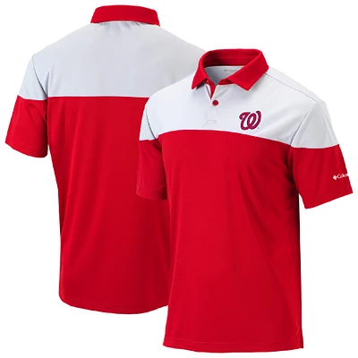 Men's Columbia Red Washington Nationals Omni-Wick Best Ball Polo