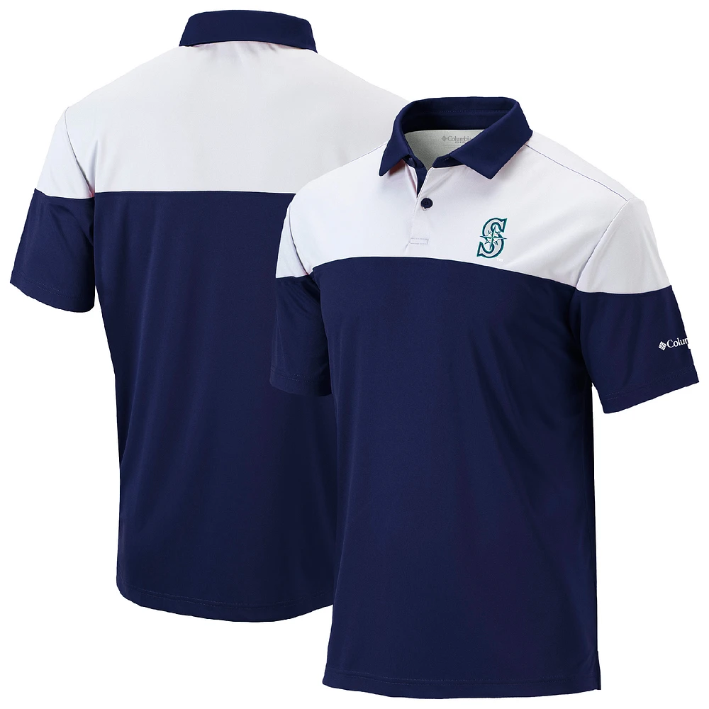 Men's Columbia Navy Seattle Mariners Omni-Wick Best Ball Polo