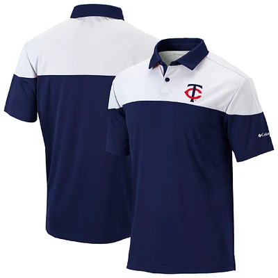 Men's Columbia Navy Minnesota Twins Omni-Wick Best Ball Polo