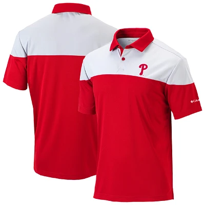 Men's Columbia Red Philadelphia Phillies Omni-Wick Best Ball Polo