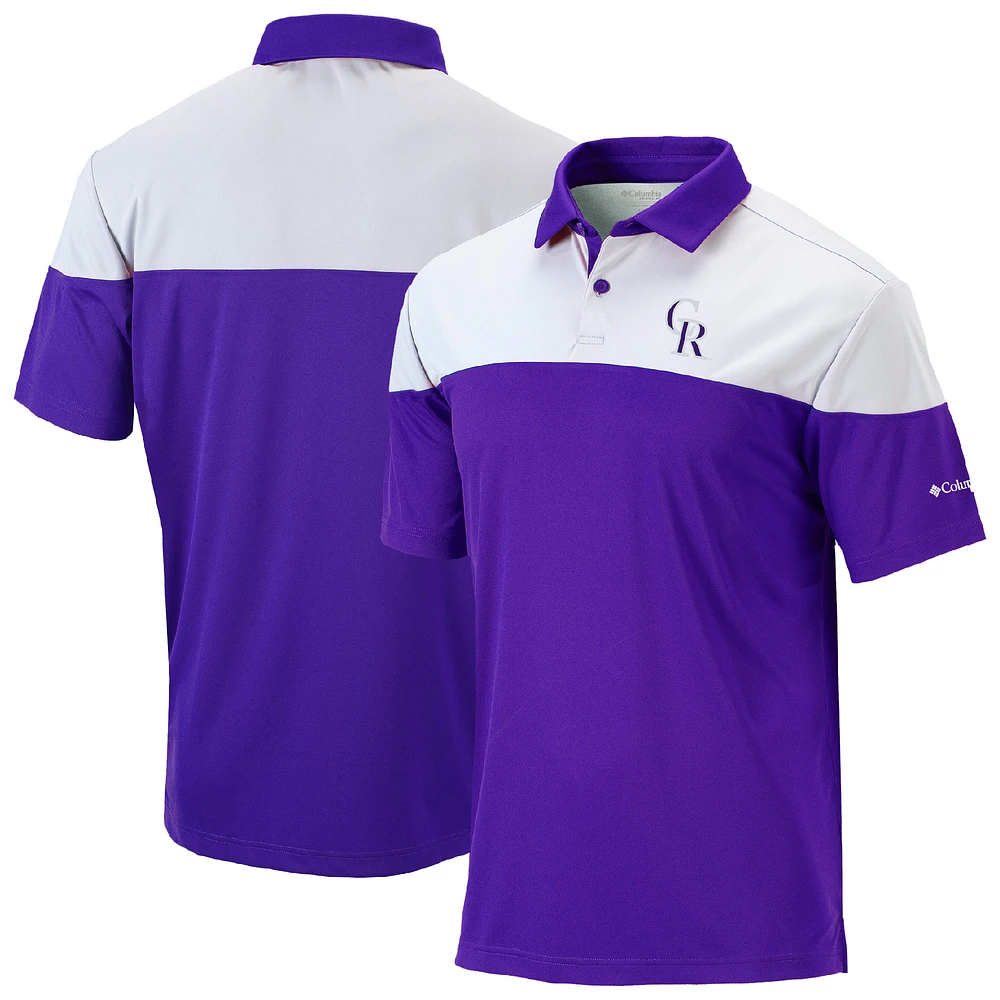 Men's Columbia Purple Colorado Rockies Omni-Wick Best Ball Polo