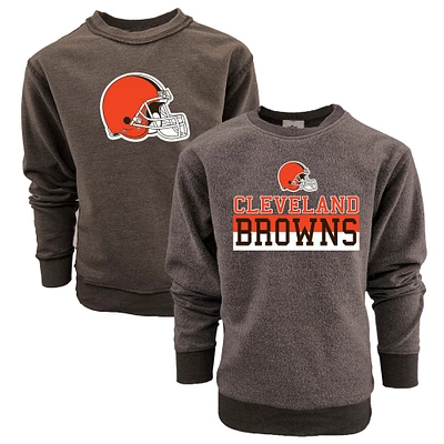 Youth Wes & Willy Brown Cleveland Browns Reversible Fleece Pullover Sweatshirt