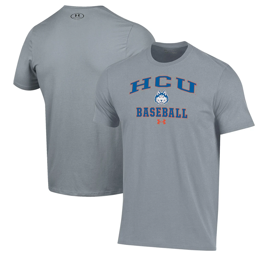 Men's Under Armour Gray Houston Christian Huskies Baseball Performance T-Shirt