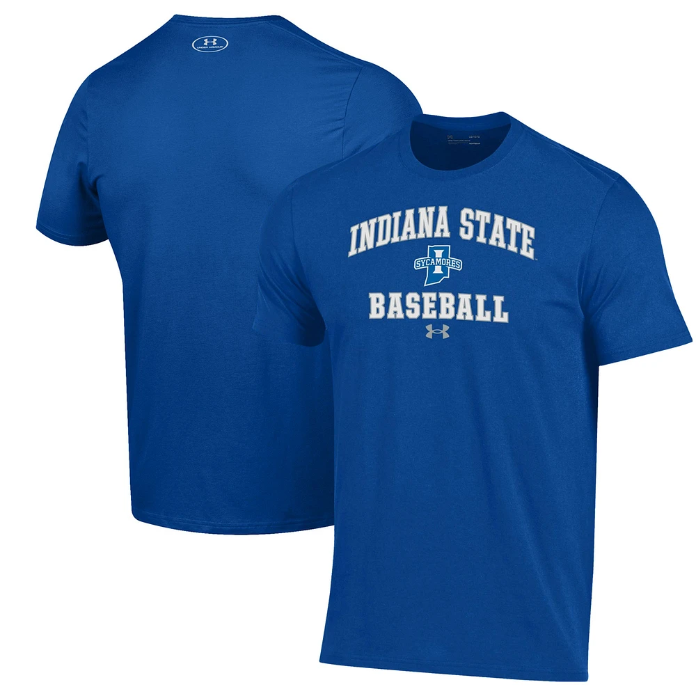 Men's Under Armour Royal Indiana State Sycamores Baseball Performance T-Shirt