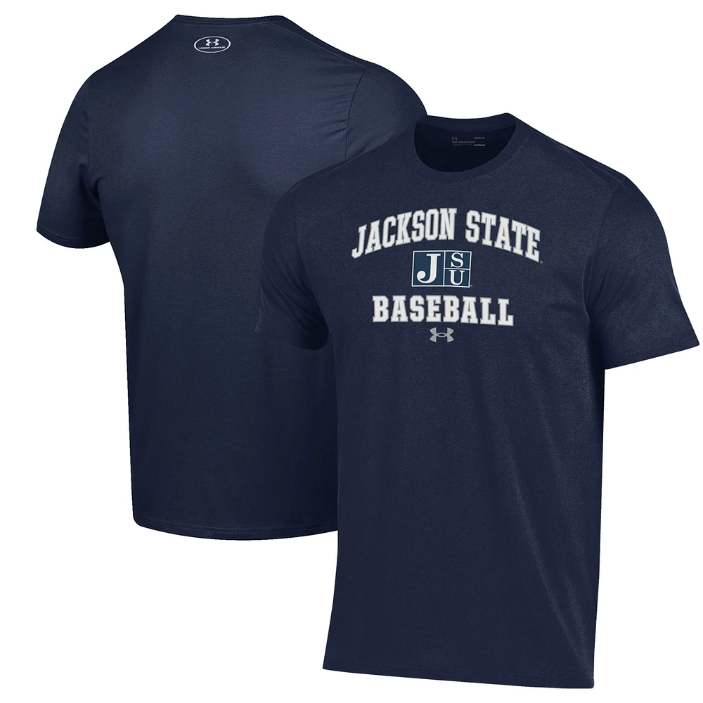 Men's Under Armour Navy Jackson State Tigers Baseball Performance T-Shirt