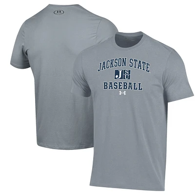 Men's Under Armour Gray Jackson State Tigers Baseball Performance T-Shirt