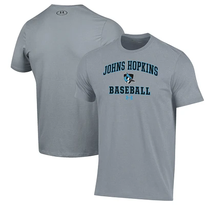 Men's Under Armour Gray Johns Hopkins Blue Jays Baseball Performance T-Shirt
