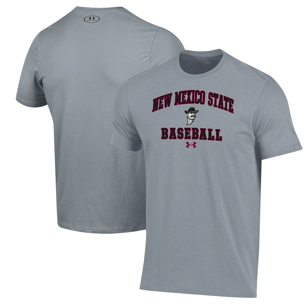 Men's Under Armour Gray New Mexico State Aggies Baseball Performance T-Shirt