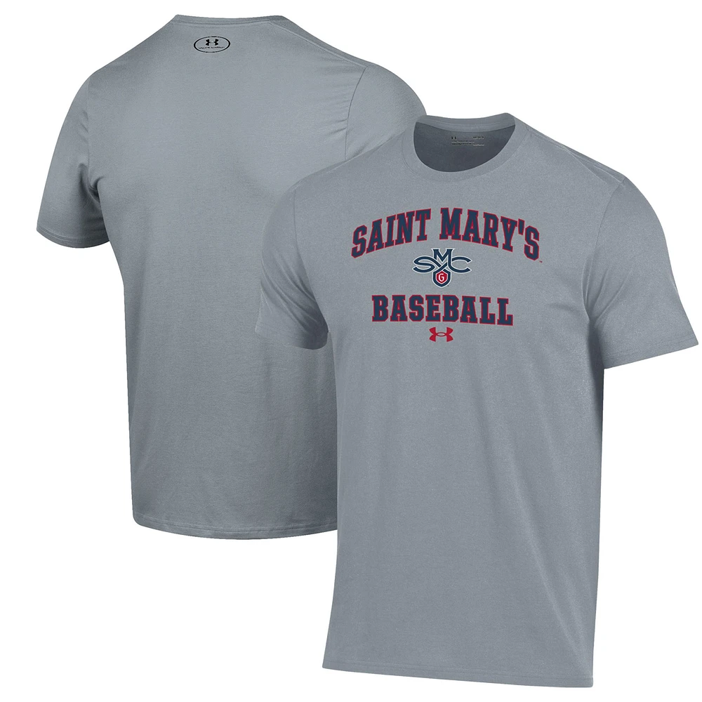 Men's Under Armour Gray Saint Mary's Gaels Baseball Performance T-Shirt
