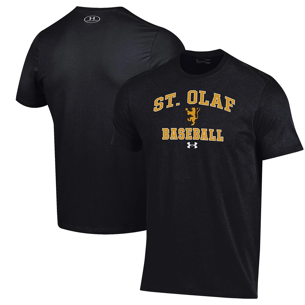 Men's Under Armour Black St. Olaf Oles Baseball Performance T-Shirt