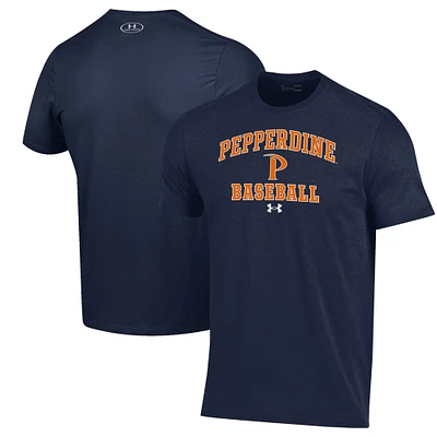 Men's Under Armour Navy Pepperdine Waves Baseball Performance T-Shirt