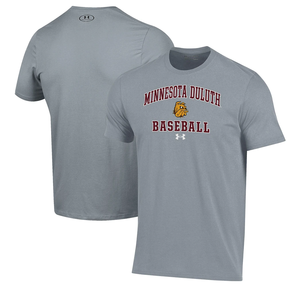 Men's Under Armour Gray Minnesota Duluth Bulldogs Baseball Performance T-Shirt