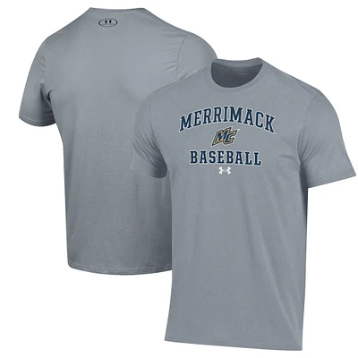 Men's Under Armour Gray Merrimack College Warriors Baseball Performance T-Shirt
