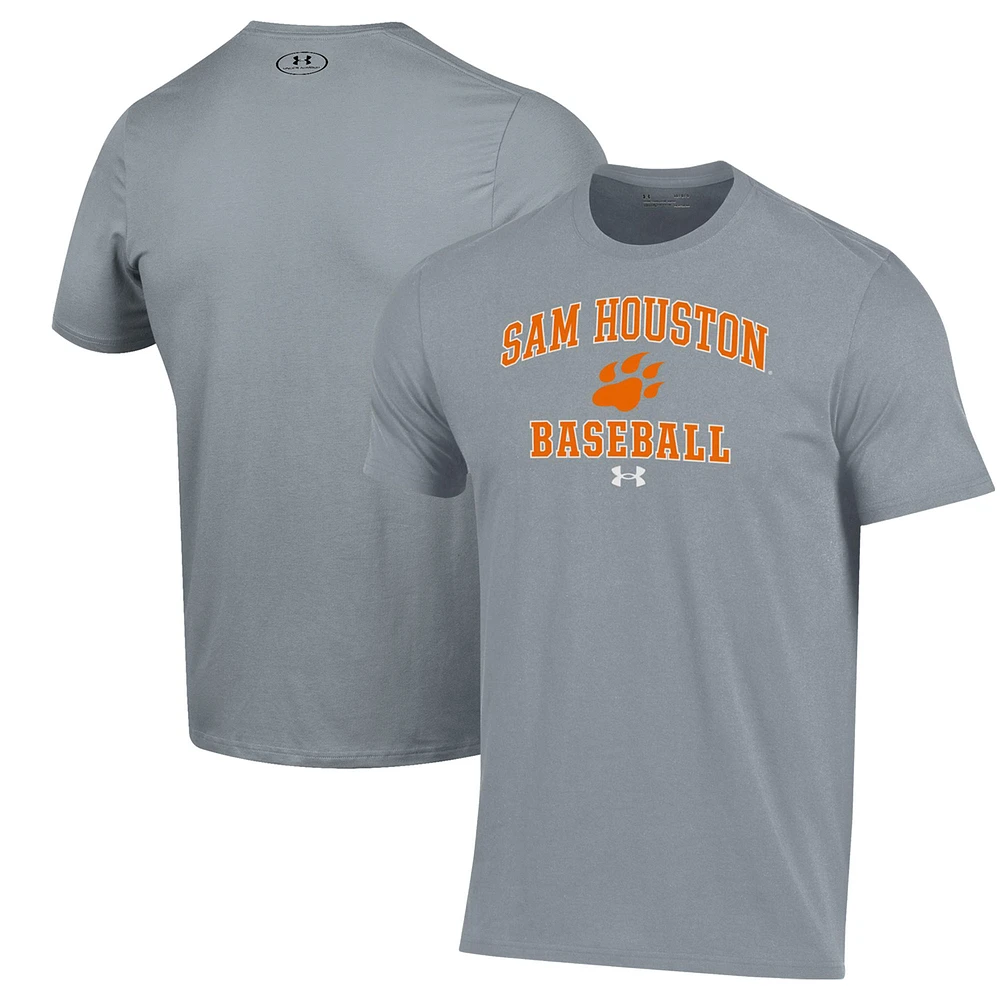 Men's Under Armour Gray Sam Houston State Bearkats Baseball Performance T-Shirt