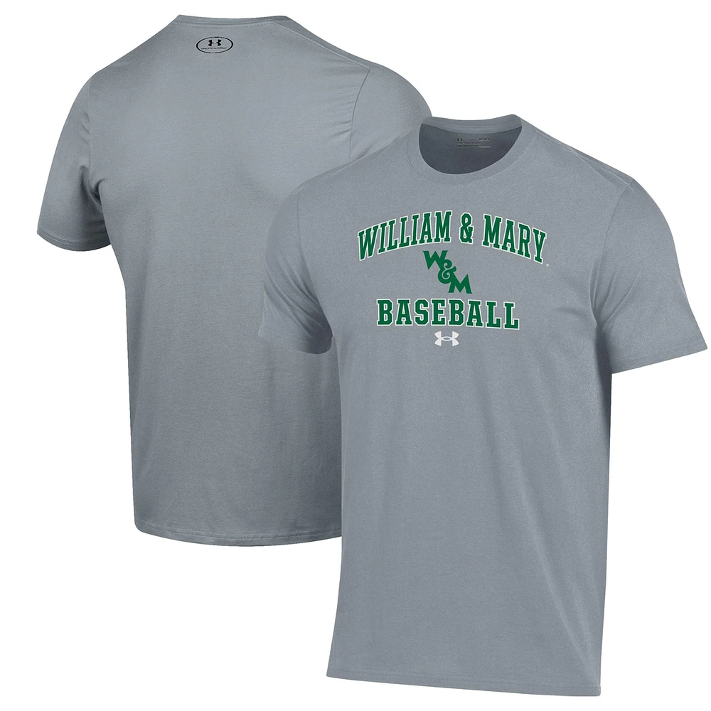 Men's Under Armour Gray William & Mary Tribe Baseball Performance T-Shirt