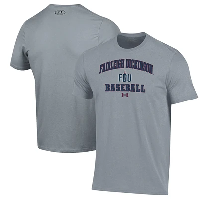 Men's Under Armour Gray Fairleigh Dickinson Knights Baseball Performance T-Shirt