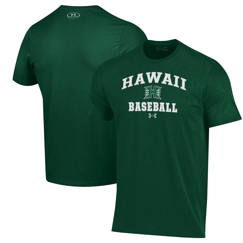 Men's Under Armour Green Hawaii Rainbow Warriors Baseball Performance T-Shirt