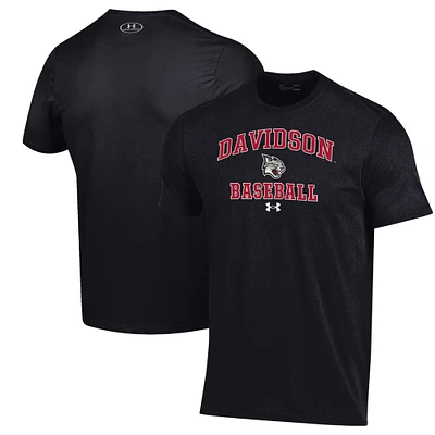 Men's Under Armour Black Davidson Wildcats Baseball Performance T-Shirt