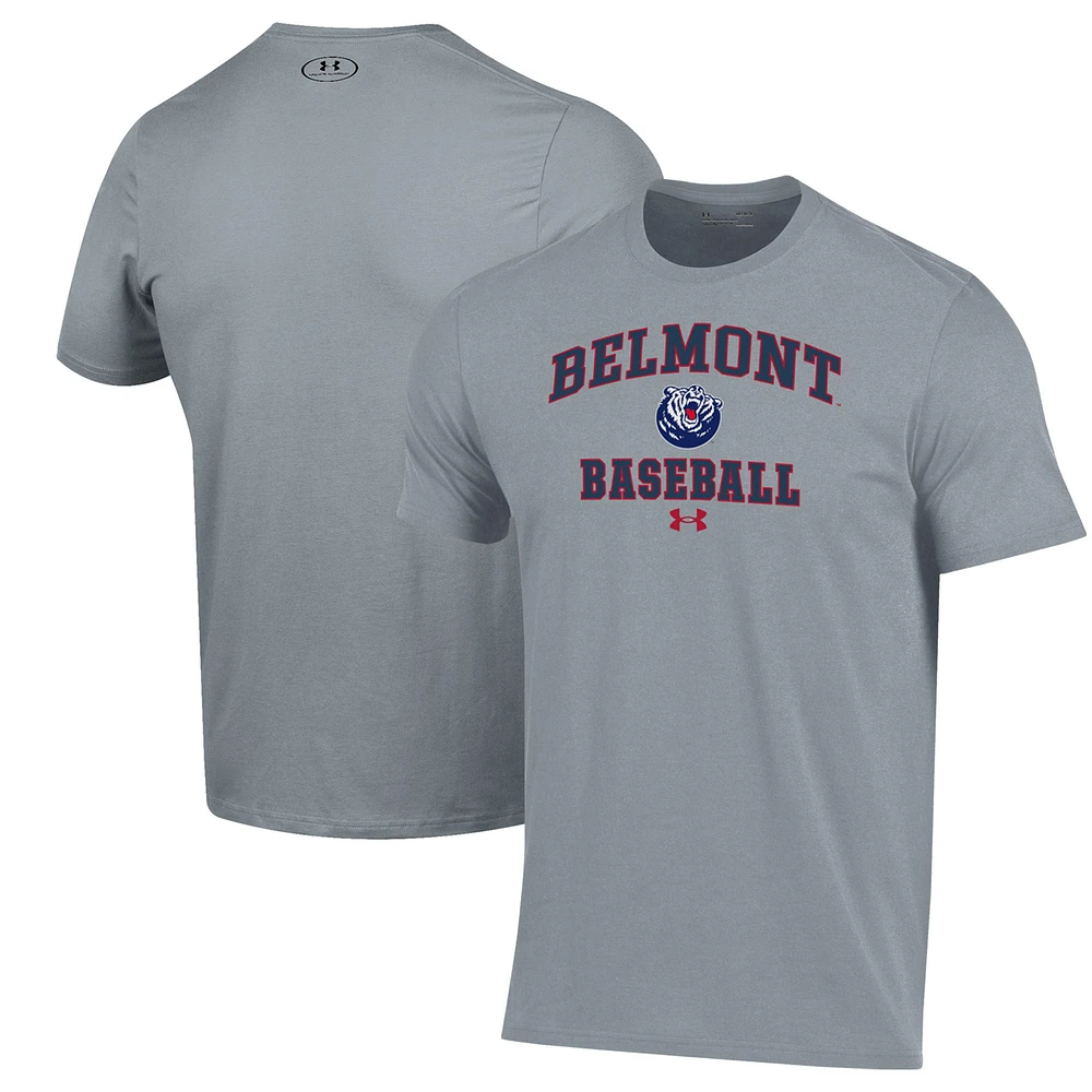 Men's Under Armour Gray Belmont Bruins Baseball Performance T-Shirt