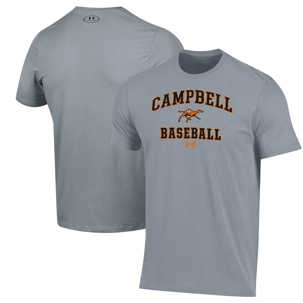 Men's Under Armour Gray Campbell Fighting Camels Baseball Performance T-Shirt
