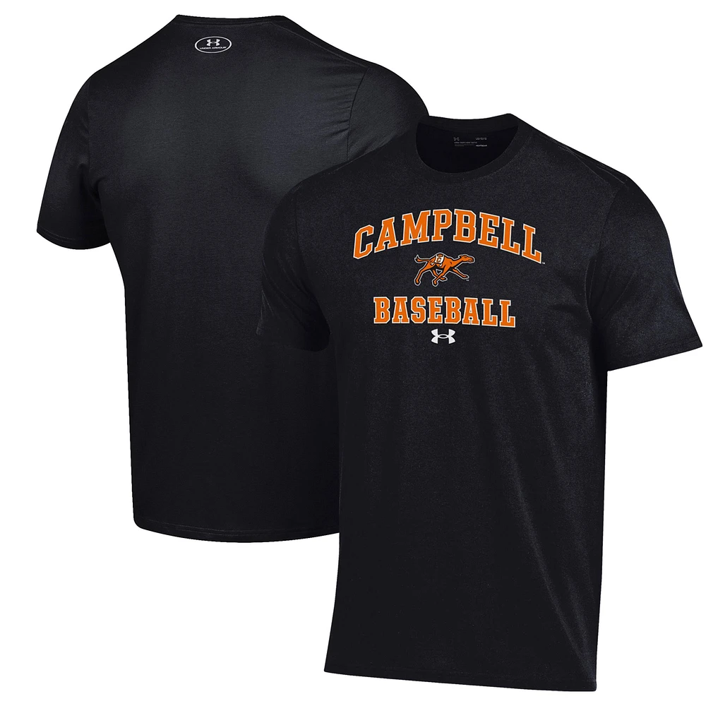 Men's Under Armour Black Campbell Fighting Camels Baseball Performance T-Shirt