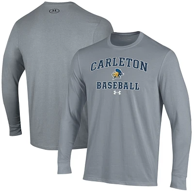 Men's Under Armour Gray Carleton Knights Baseball Performance Long Sleeve T-Shirt