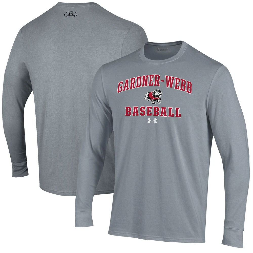 Men's Under Armour Gray Gardner-Webb Bulldogs Baseball Performance Long Sleeve T-Shirt