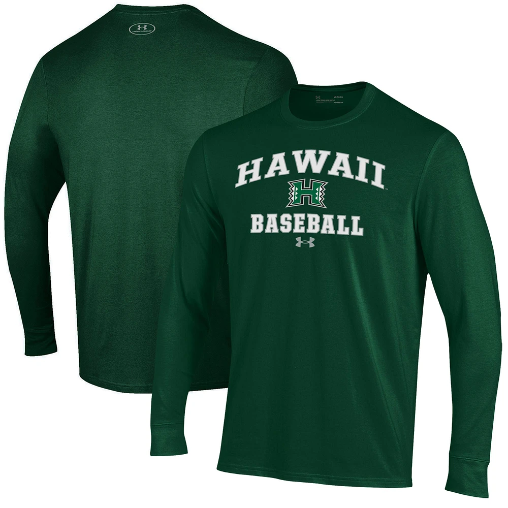 Men's Under Armour Hawaii Rainbow Warriors Baseball Performance Long Sleeve T-Shirt