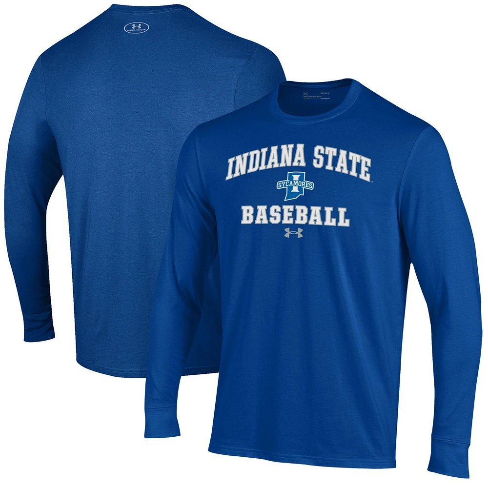 Men's Under Armour Royal Indiana State Sycamores Baseball Performance Long Sleeve T-Shirt