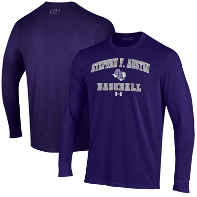 Men's Under Armour Purple Stephen F Austin Lumberjacks Baseball Performance Long Sleeve T-Shirt